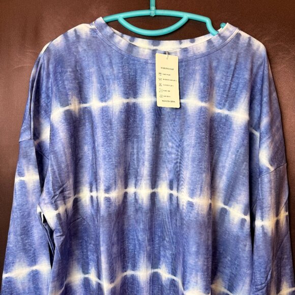 DOLNINE Plus-Size Women's 14W-20W Casual Sweatshirt Top Side Slit Pullover Shirt - Picture 6 of 12